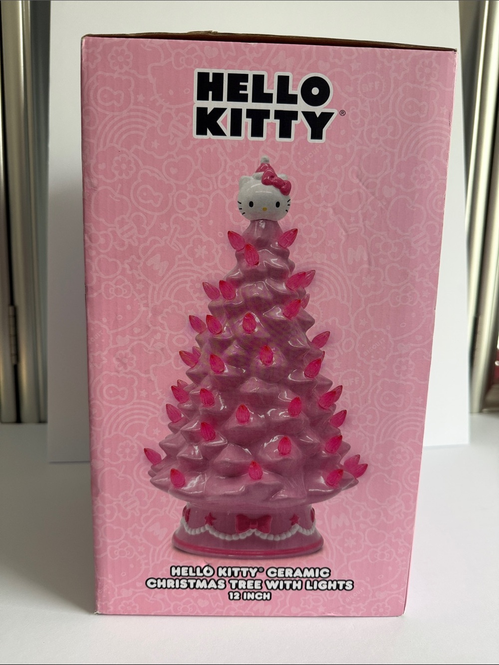 Hello Kitty Pink Ceramic Light-Up Christmas Tree - Picture 2 of 3